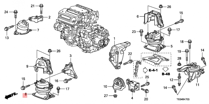 3,5 L partes de goma 2008 del coche del soporte de motor de V6 2009 soportes de la transmisión de Honda Accord