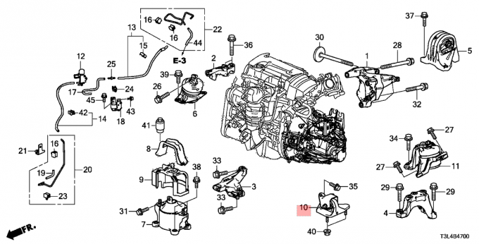 Transporte de goma Honda Accord 2013-2015 del montaje de la frotación de MTg de los soportes de motor de la caja de engranajes 2,4 L 50850-T2F-A11